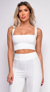 Soph White Square Neck Crop Top